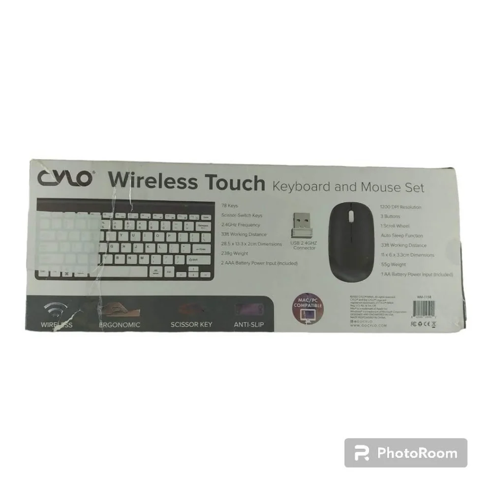 CYLO Plug and Play Wireless Mouse and Keyboard NOB
